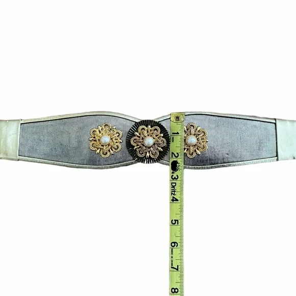 Vintage Gold Statement Belt 80s Waist Power Suit Jewelry Cinch Las Vegas EUC